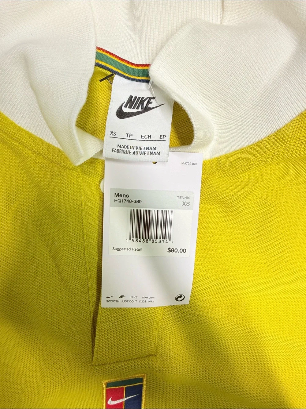 Nike Tennis Polo Nikecourt Colorblock Saffron Long Sleeve Mens XS HQ1748-389
